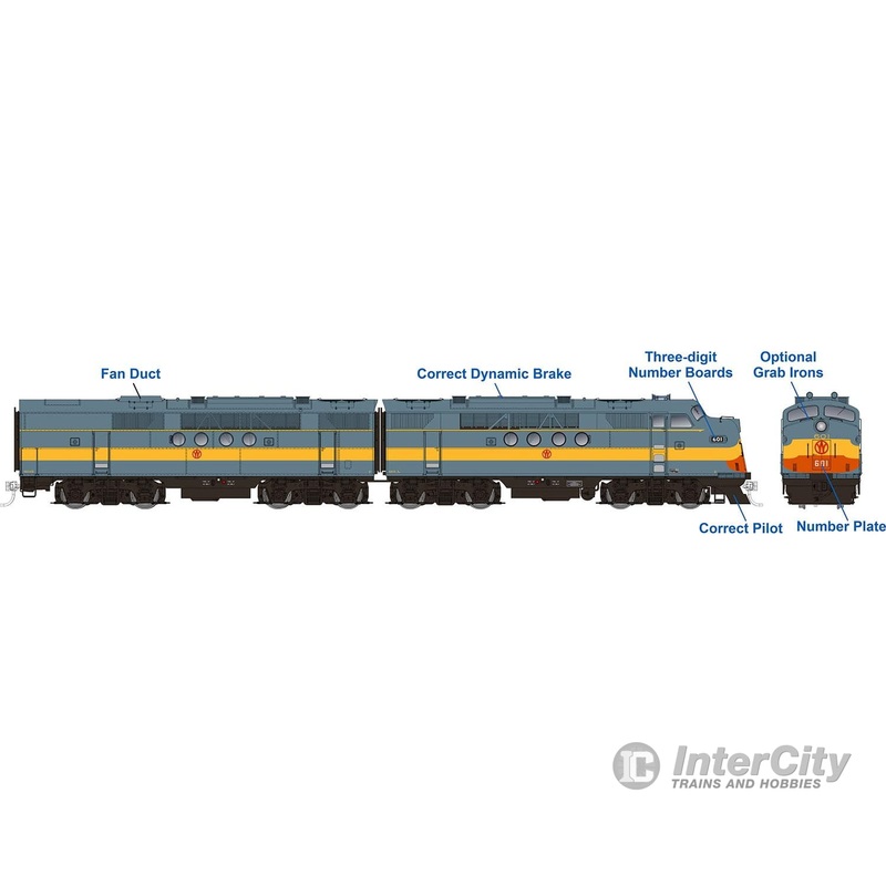 Rapido 053025 HO EMD FT A+B (DC/Silent): NYO&W – Grey Scheme: #804A + 804B