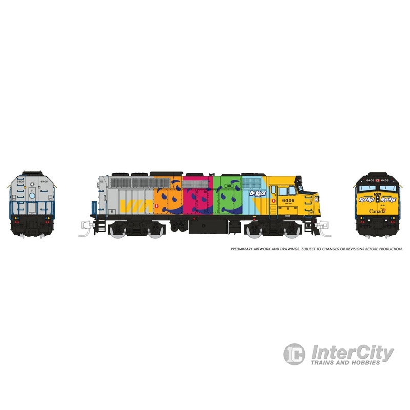 Rapido 580518 N F40PH-2D (DC/DCC/Sound): VIA Rail – Kool Aid: #6406