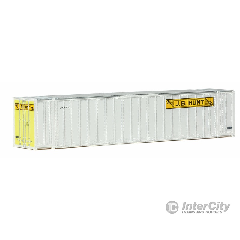 Walthers SceneMaster 8472 48′ Ribbed-Side Container – Assembled — J.B. Hunt (white, yellow, black)