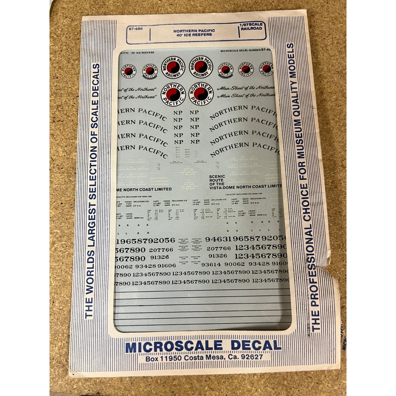 MicroScale Details 87-488 Northern Pacific 40′ Ice Reefers HO SCALE