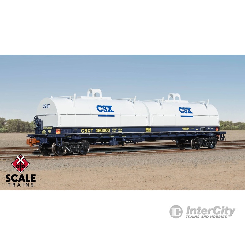 ScaleTrains SXT40277 Rivet Counter HO Scale Thrall 2-Hood Coil Steel Car, CSX/White Hoods 496000