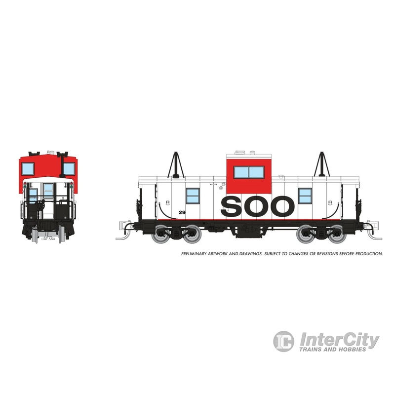Rapido 510042 N Wide Vision Caboose: SOO – White & Red Scheme: #45