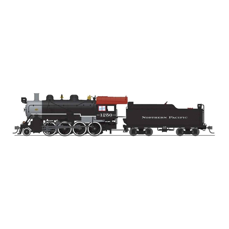 Broadway Limited Imports HO 8754 2-8-0 Consolidation – Standard DC – Stealth – Northern Pacific #1252 (black, graphite, Tuscan)