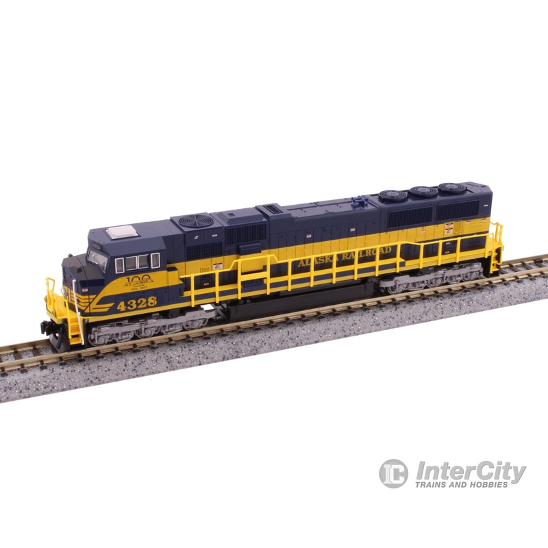 Kato N 1766412 EMD SD70MAC w/Nose Headlight – Standard DC – Alaska Railroad #4328 100 Years (Anniversary, blue, yellow)