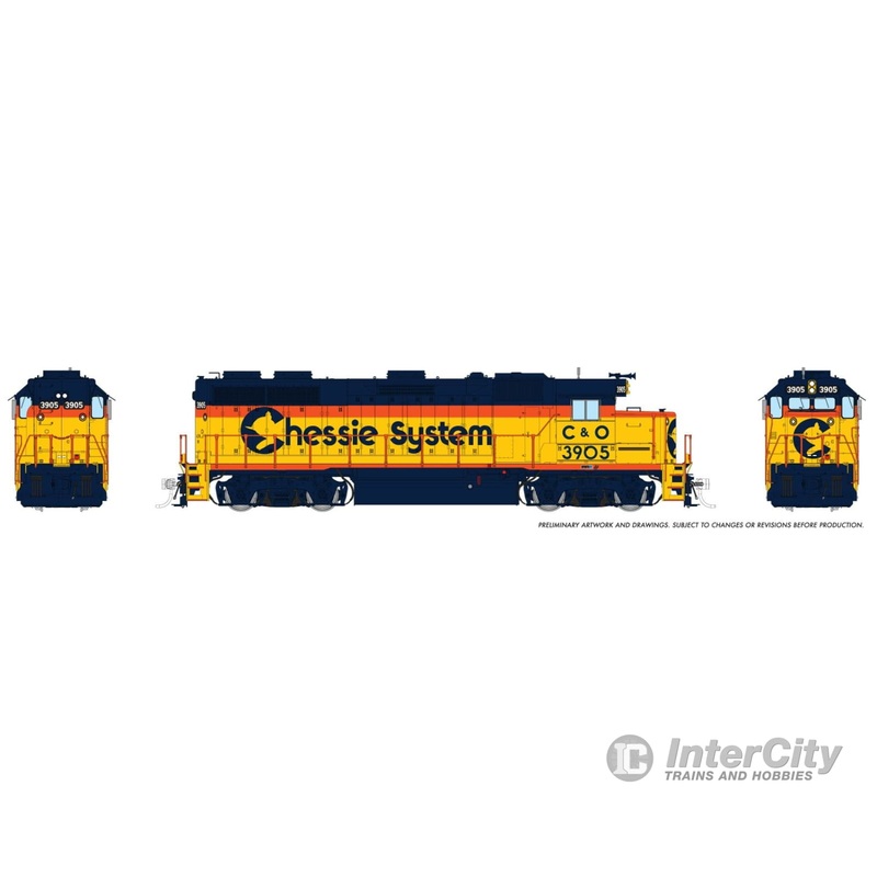 Rapido 039005 HO EMD GP39 (DC/Silent): Chessie – C&O Sublettering: #3901