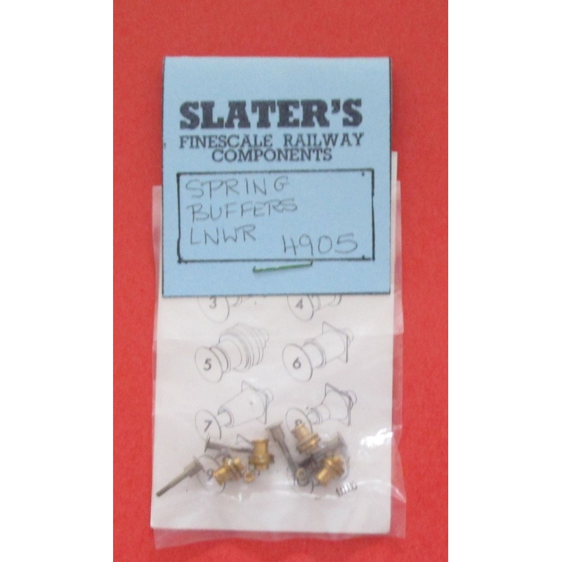 SP-4905 SLATERS LNWR Sprung buffers for 0-6-0, 2-4-0 and most small types of loco (formerly Cavendish CP05) – OO Gauge