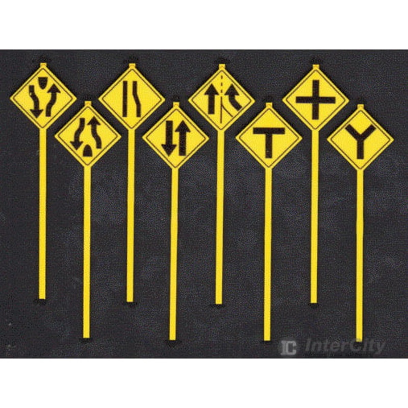 Tichy Train Group 2074 Road Path Warning Signs — Set #3 pkg(8)