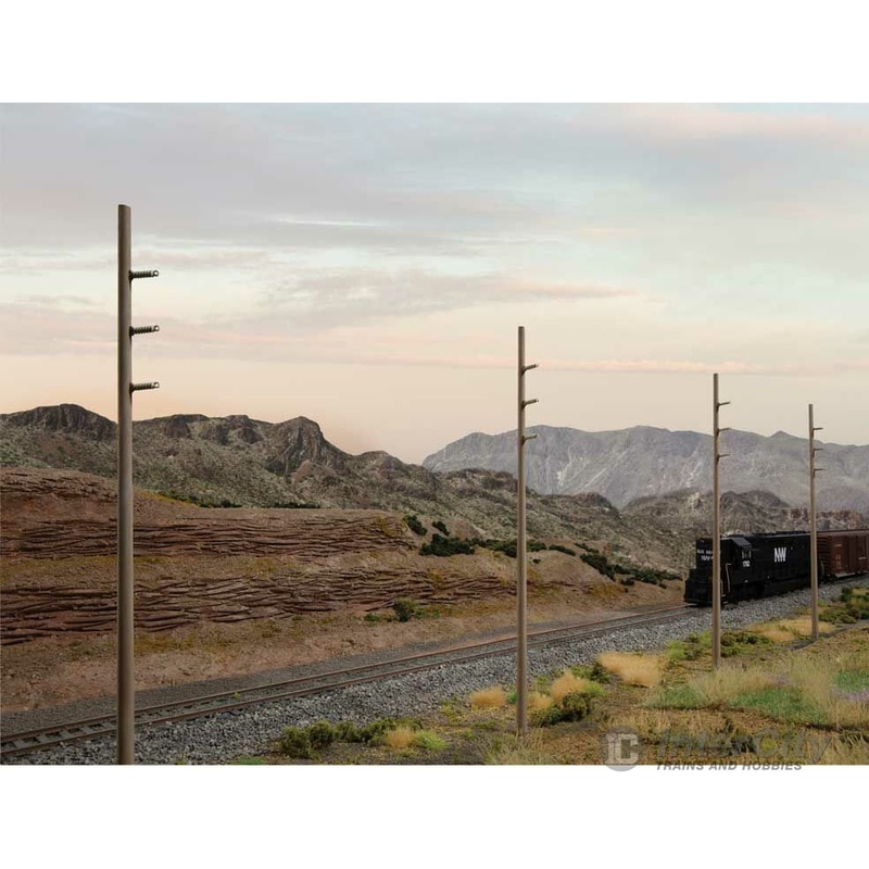 Walthers Cornerstone 4173 Intermediate Height Utility Poles (Wood) pkg(12) — Kit – each 6-1/4″ 17.5cm; 45 scale feet tall