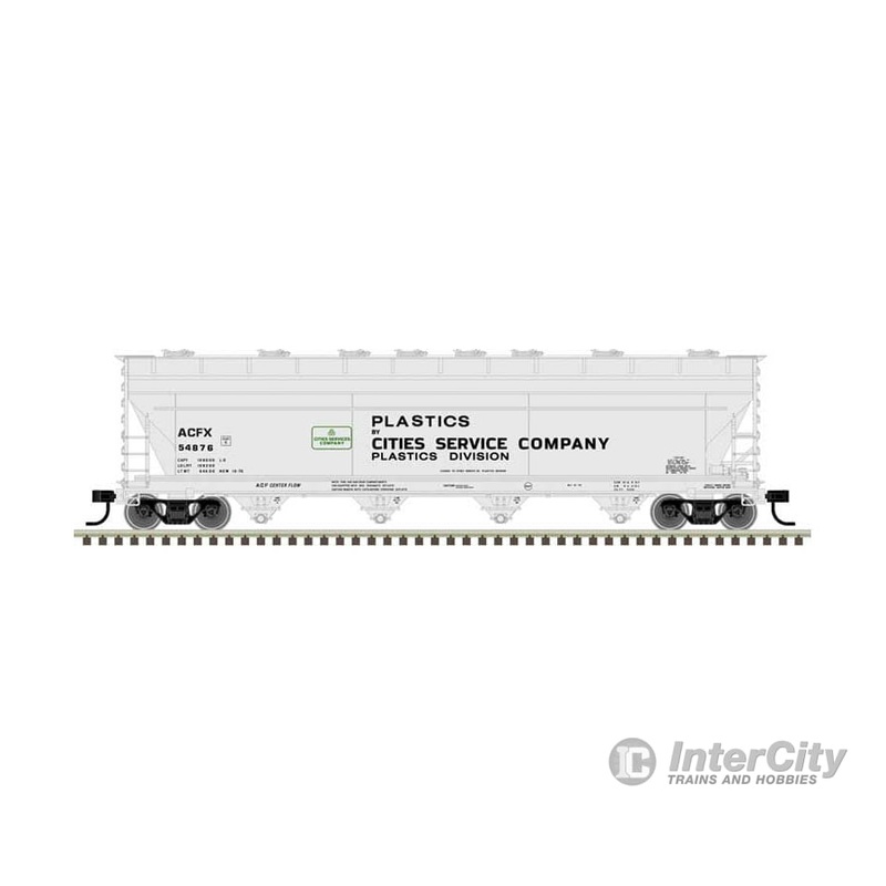 Atlas 20007370 ACF 5250 Covered Hopper – Ready to Run – Master(R) Plus — Cities Service Company #54852 (gray, black, green)