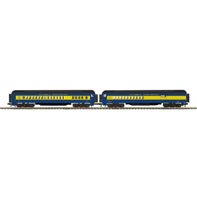 MTH Premier 20-41020 Alaska Premier 2-Car 70′ Madison Comb/Din Passenger Set  O Scale  NEW