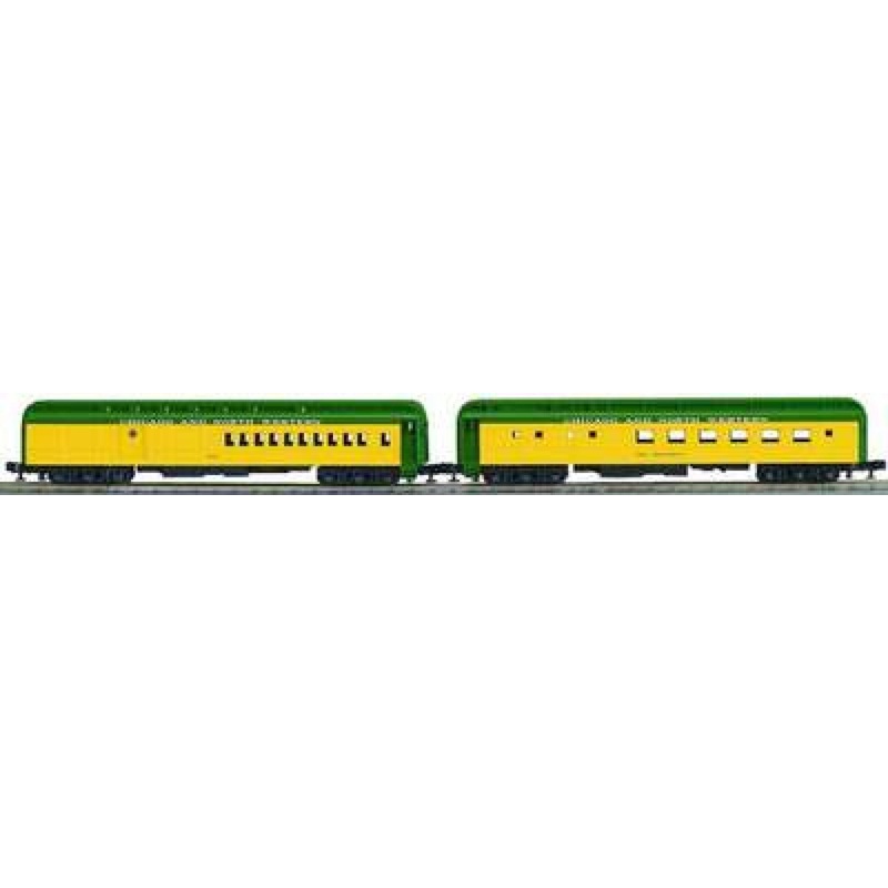 MTH Premier 20-4130 Chicago & North Western 2-Car 70′ Madison Comb/Din Passenger Set – CNW O SCALE Used Excellent as is