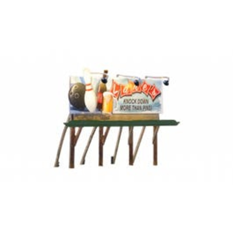 Woodland Scenics JP5796 HO Lane's Bowling & Bar Billboard