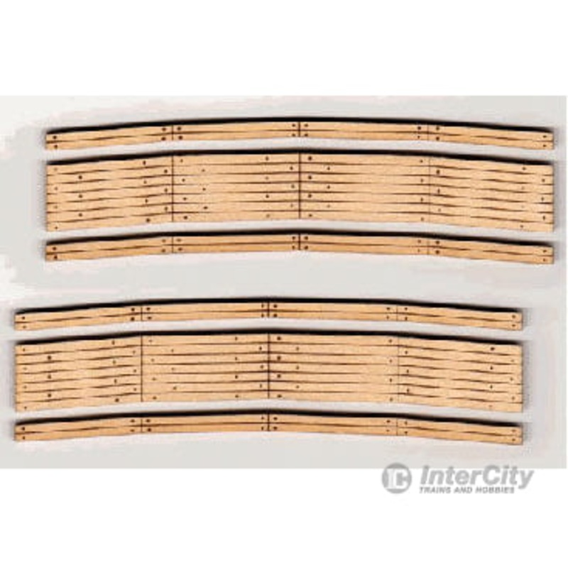 Blair Line 2802 2-Lane Curved Laser-Cut Wood Grade Crossing 2-Pack — 32-35″ Radius