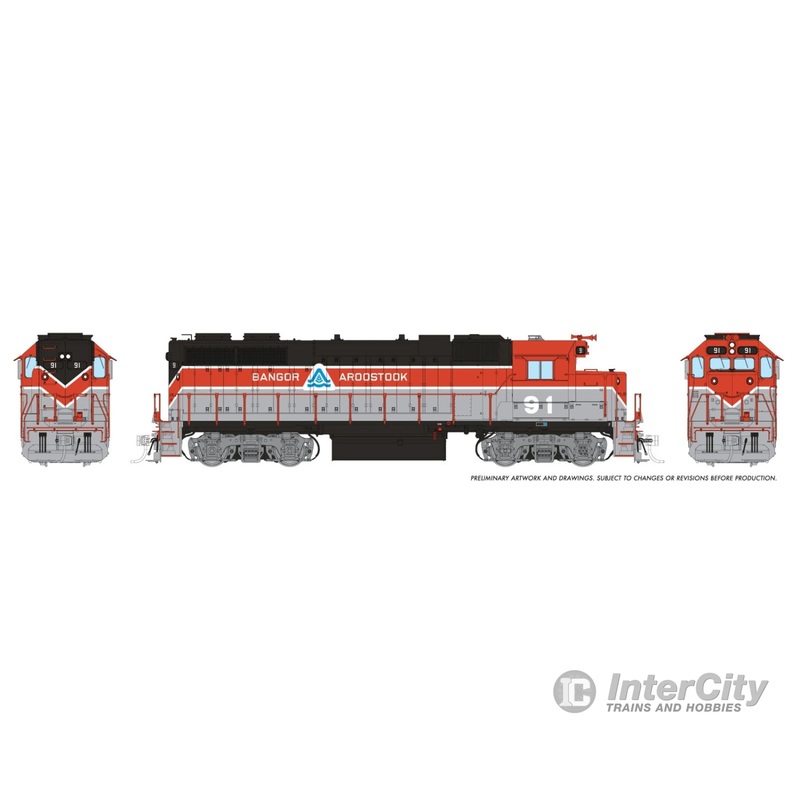 Rapido 038542 HO EMD GP38 w/ext cab (DC/DCC/Sound): BAR – Red/Grey/Black: #91