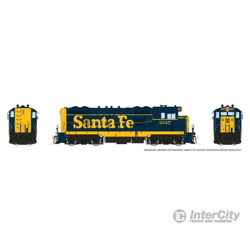 Rapido 070616 HO ATSF CF7 w/ Round Cab (DC/DCC/Sound): AT&SF – Yellow Pinstripe: #2630