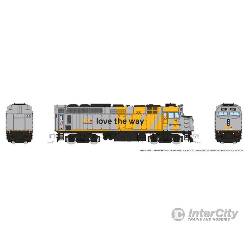 Rapido 582513 N Rebuilt F40PH-2D (DC/DCC/Sound): VIA Rail – Love The Way Wrap: #6420