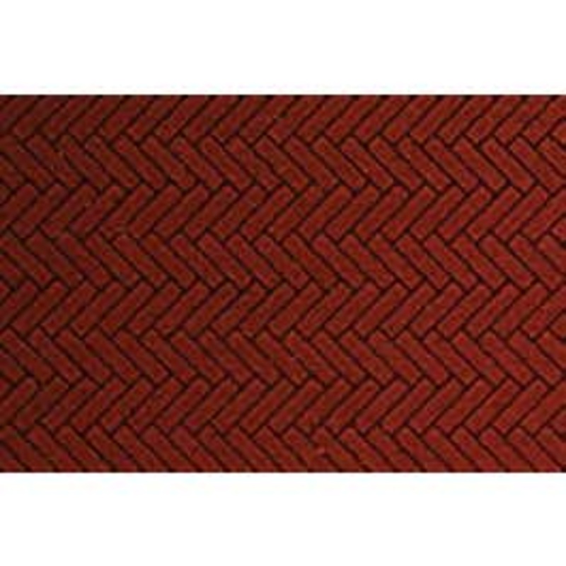 Chooch 8661 Flexible Herringbone Dark Red Brick Sheet Small for HO & N Scales