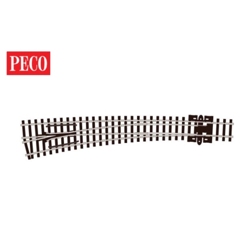SL-E387F PECO Curved LH Electrofrog Finescale – N gauge