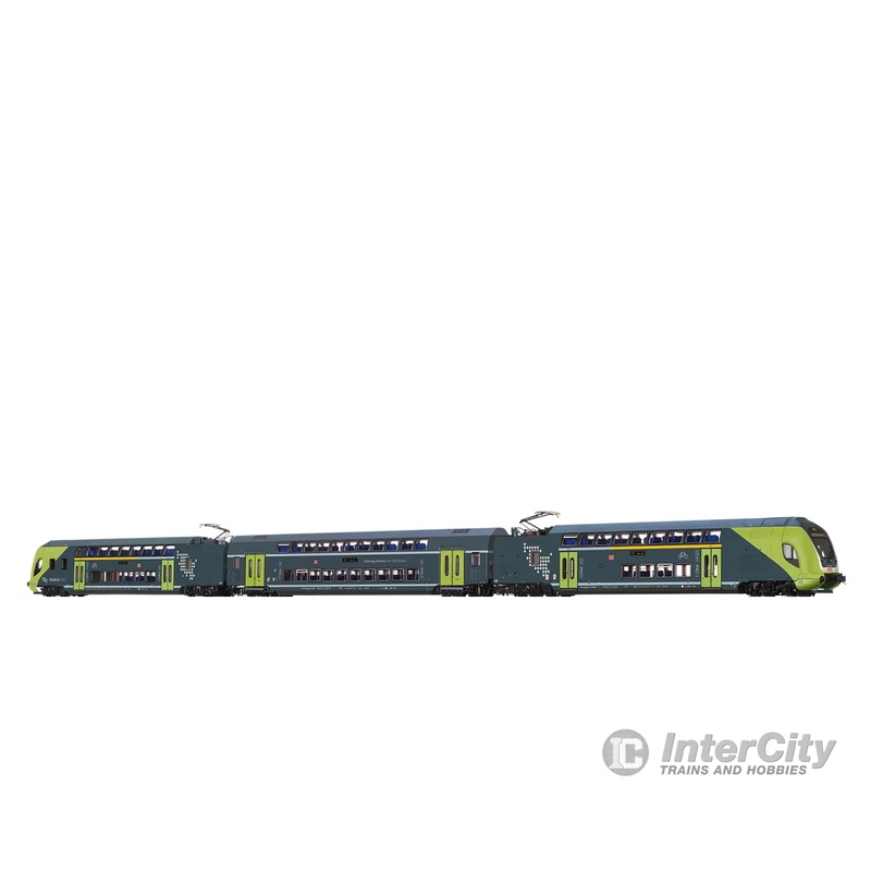 Brawa 44580 HO TWINDEXX VARIO Double-Deck Train NAH.SH, set of 3 (Kiel Hbf) (DC Analog)