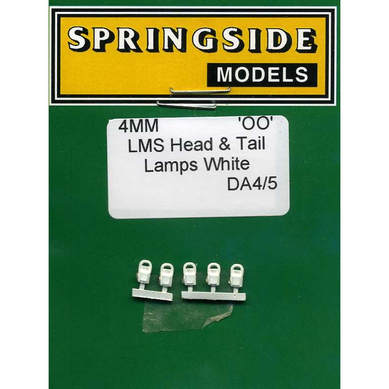 DA4 SPRINGSIDE  LMS Head & Tail Lamps White pack of 5 – OO Gauge