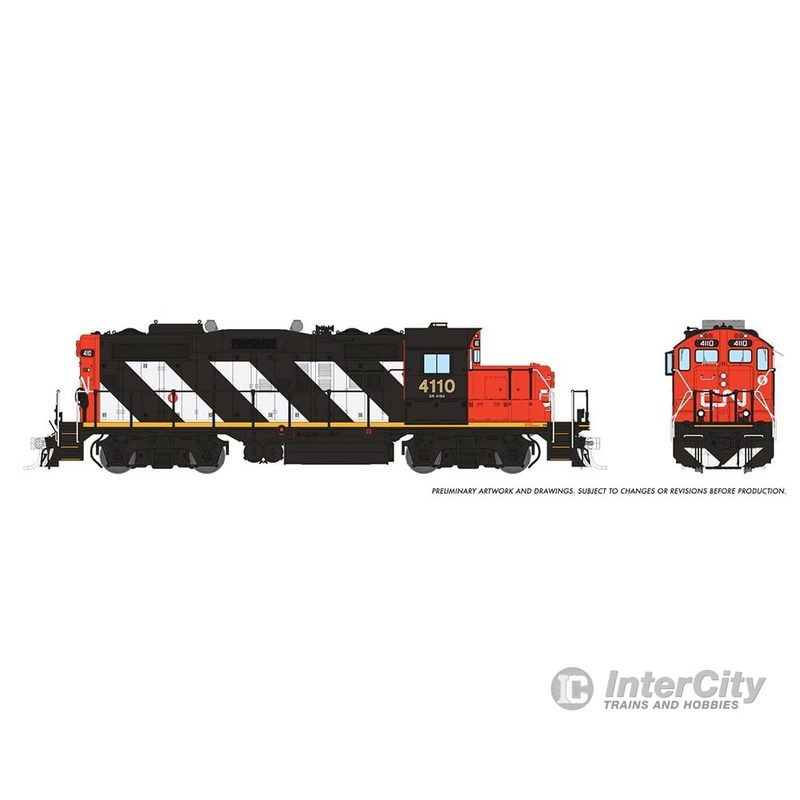 Rapido 041008 HO GP9rm (DC/Silent): CN – Stripes: #4110