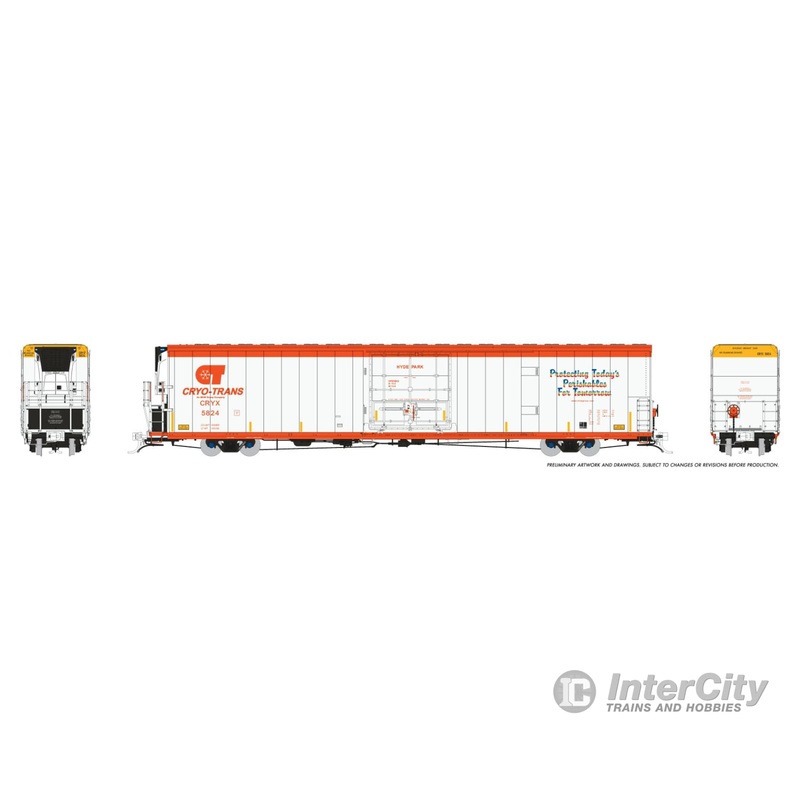 Rapido 167502-1 HO Greenbrier 7780cuft Reefer w/Sound: Cryo-Trans: #5824 Hyde Park