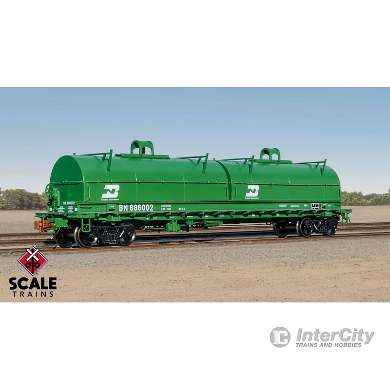 ScaleTrains SXT40266 Rivet Counter HO Scale Thrall 2-Hood Coil Steel Car, Burlington Northern/Cascade Green 686005