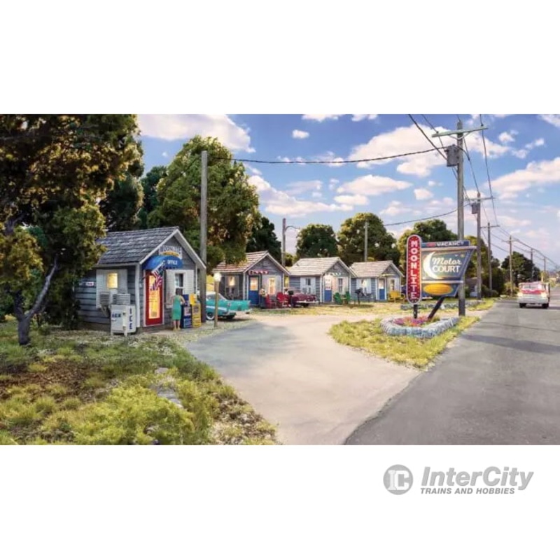 Woodland Scenics HO 785-5073 Moonlite Motor Court – Built-&-Ready(R) Landmark Structure(R) – Includes Office and 3 Rooms