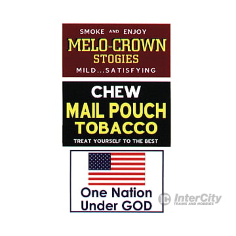 Blair Line 2254 Barn Sign Decals — Set #5 – Melo Crown Stogies, Mail Pouch, One Nation