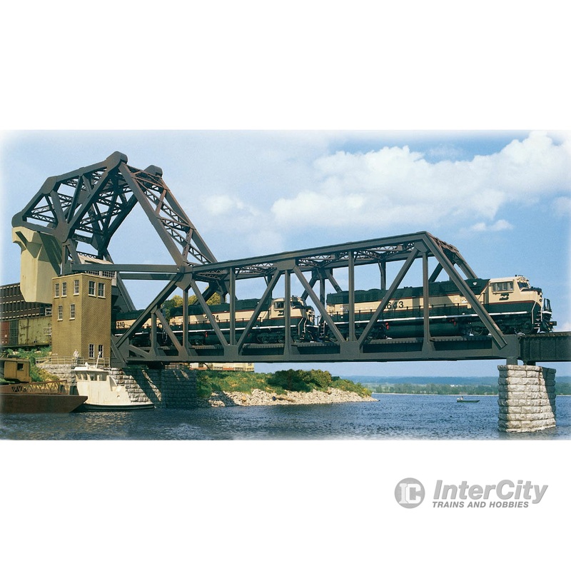 Walthers Cornerstone 3070 Operating Single-Track Railroad Bascule Bridge — Kit – 33-1/2 x 3 x 11″ 83.7 x 7.5 x 27.5cm