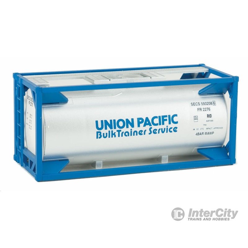 Walthers SceneMaster 8110 20′ Tank Container – Kit — Union Pacific(R) (white, blue)