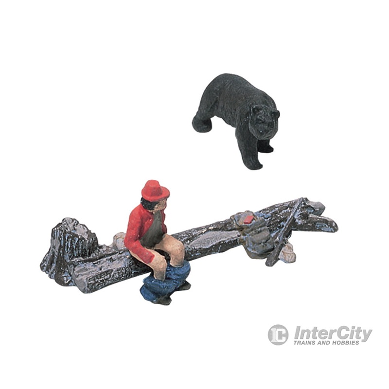 Woodland Scenics 227 Scenic Details(R) (Unpainted Metal Castings) — The Bare Hunter & Black Bear