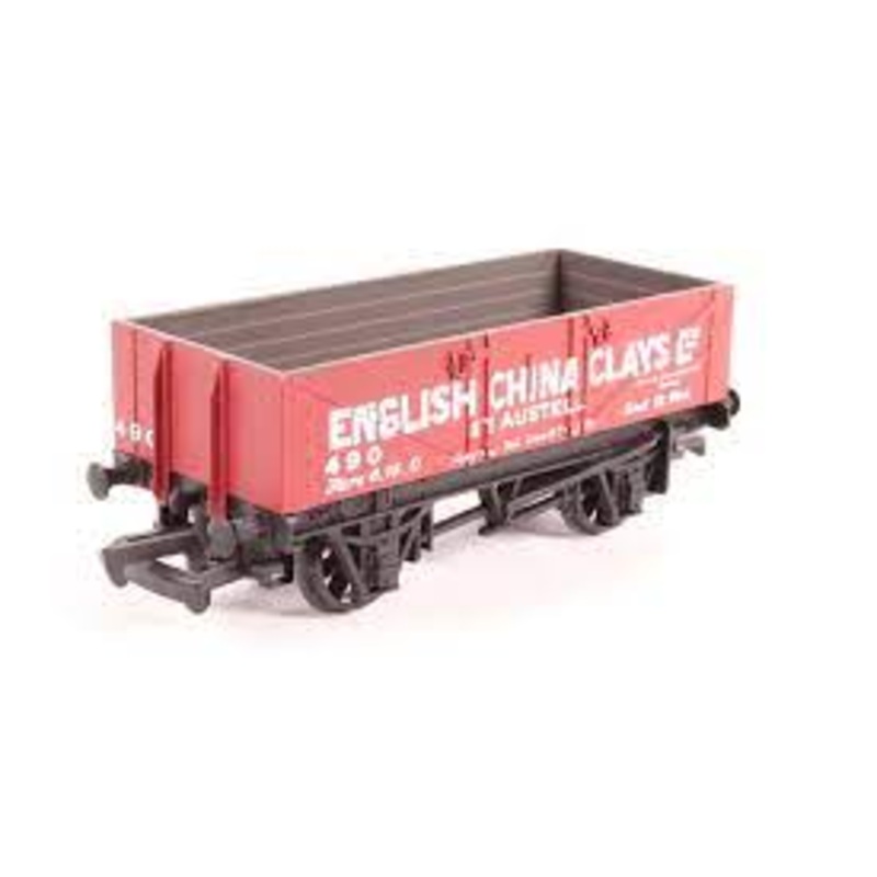 33-054 BACHMANN 5 Plank Wagon 490 in ‘English China Clays’ of St. Austell. Red Livery – BOXED