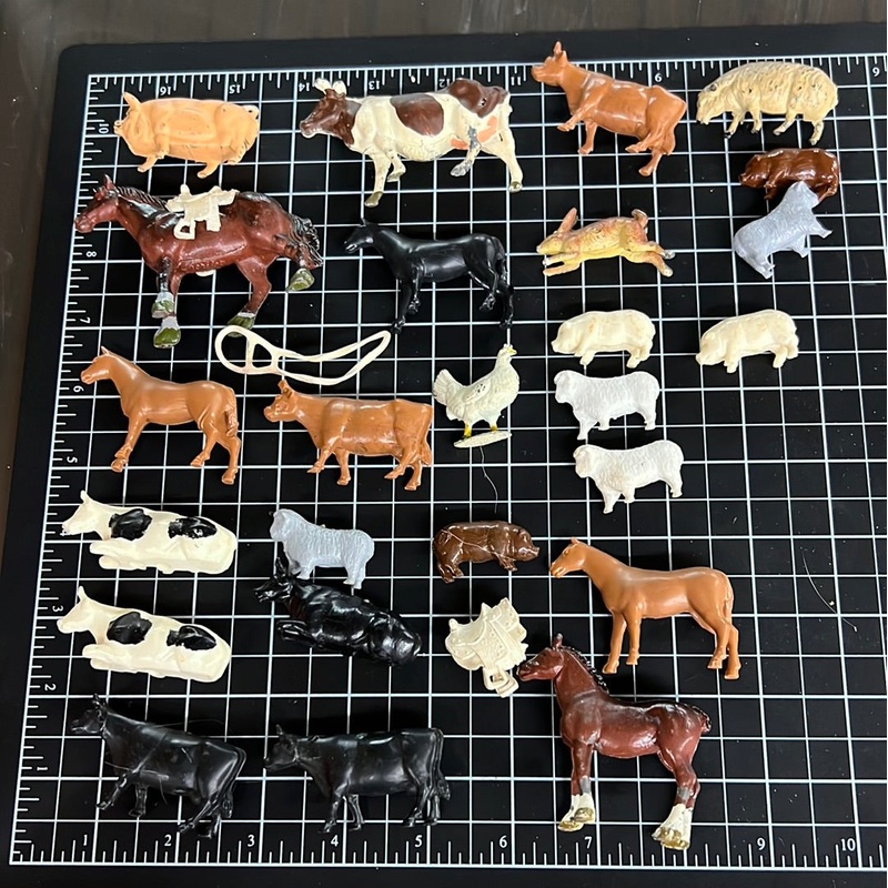 Assorted Figures plastic and Metal animals USED