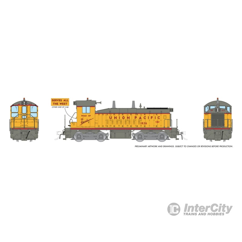 Rapido 027094 HO EMD SW9 (DC/Silent): Union Pacific – As Delivered Slogan: #1826
