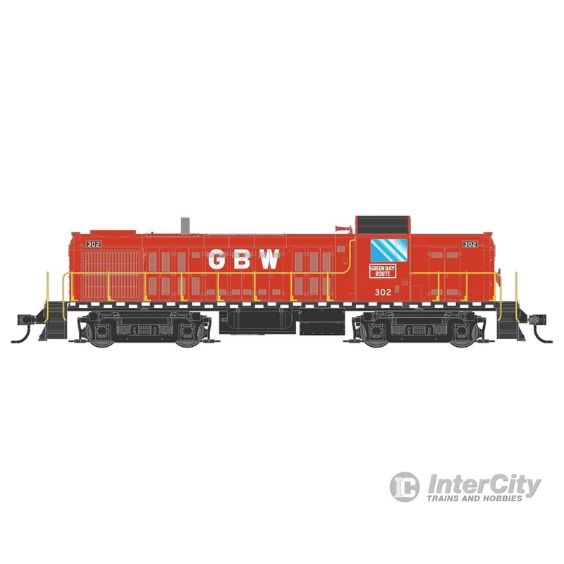 Walthers Mainline 10707 Alco RS-2 – Standard DC — Green Bay & Western #301 – Water-cooled stack (red, black, white, yellow)