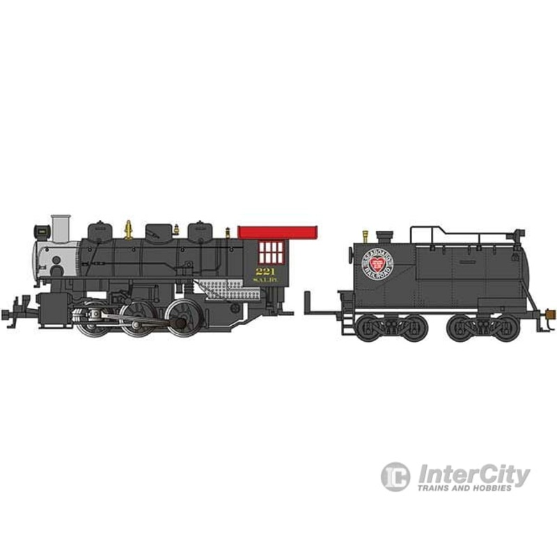 Bachmann 50716 USRA 0-6-0 with Vanderbilt Tender – Standard DC with Smoke — Seaboard Air Line #221 (black, graphite, Heart Logo)