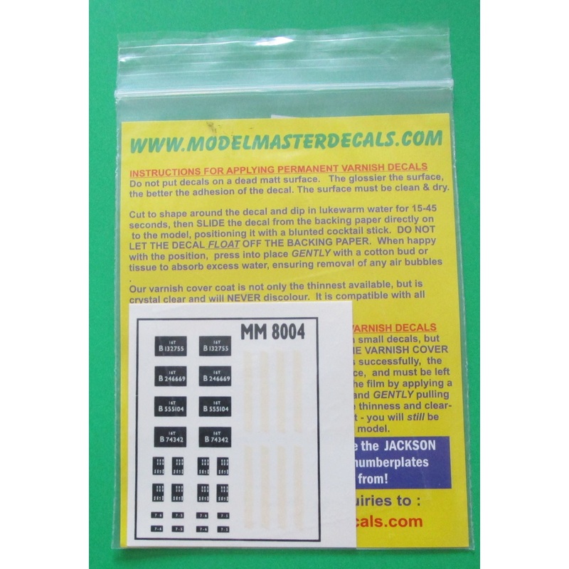 MMPC21 MODELMASTER  Transfers for Parkside Dundas kit PC21 – BR 16T mineral wagon dia 108 (BR livery)