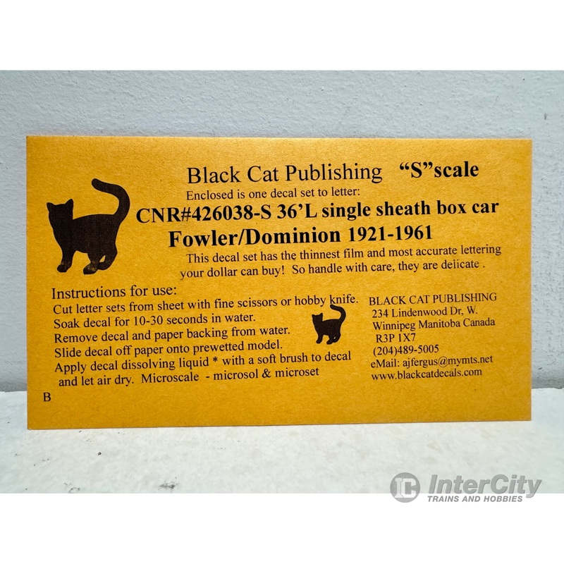 Black Cat Decals CNR426038-S S CNR 36 ft. Single sheath Dominion Box car