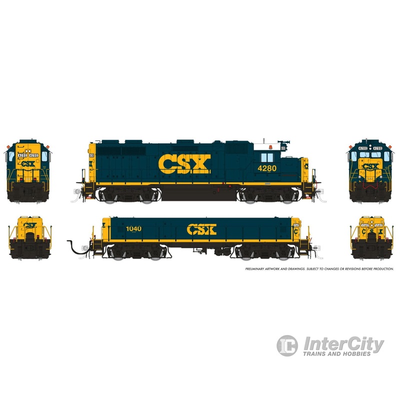 Rapido 039532 HO EMD GP39 Mother+Slug (DC/DCC/Sound): CSX – YN3 Scheme: #4282 + #1044