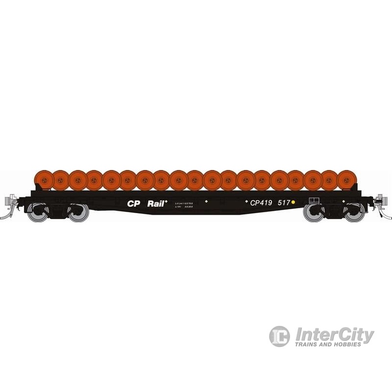 Rapido 138503 HO F30D 50′ Wheel Flat Car: CP – MOW: 3-Pack