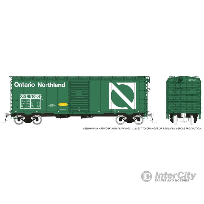 Rapido 182002 HO 1937 AAR 40′ Boxcar: Ontario Northland – Progressive Scheme: 6-Pack