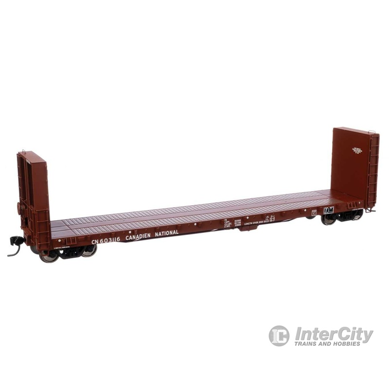 Walthers Proto 104348 50′ CC&F Bulkhead Flatcar – Ready to Run — Canadian Natonal #603116 (brown)