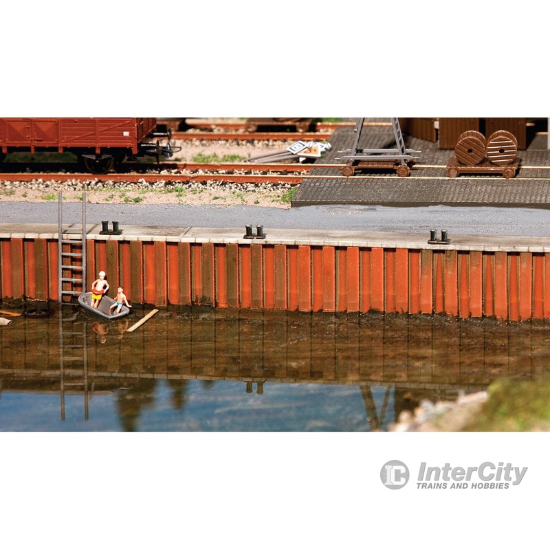 Walthers SceneMaster 4150 Harbor Wall – 20-1/4 x 5/8 x 1-5/8 51.4 x 1.6 x 4.2cm — Kit – pkg(2) Combined Length up to 20-1/4″ 51.4cm