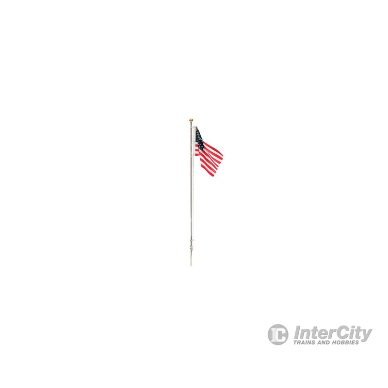 Woodland Scenics 5951 Flag Pole with U.S. Flag – Just Plug(TM) — Medium – 4-1/8″ 10.4cm Tall