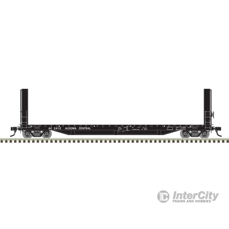 Atlas 20007088 51’6″ Bulkhead Flatcar – Ready to Run – Master(R) — Algoma Central #2412 (black, white)