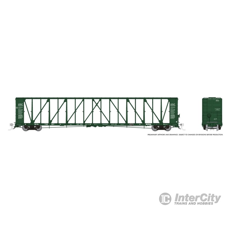 Rapido 562008A N NSC Centerbeam Flatcar: BC Rail – Green: Single Car #2