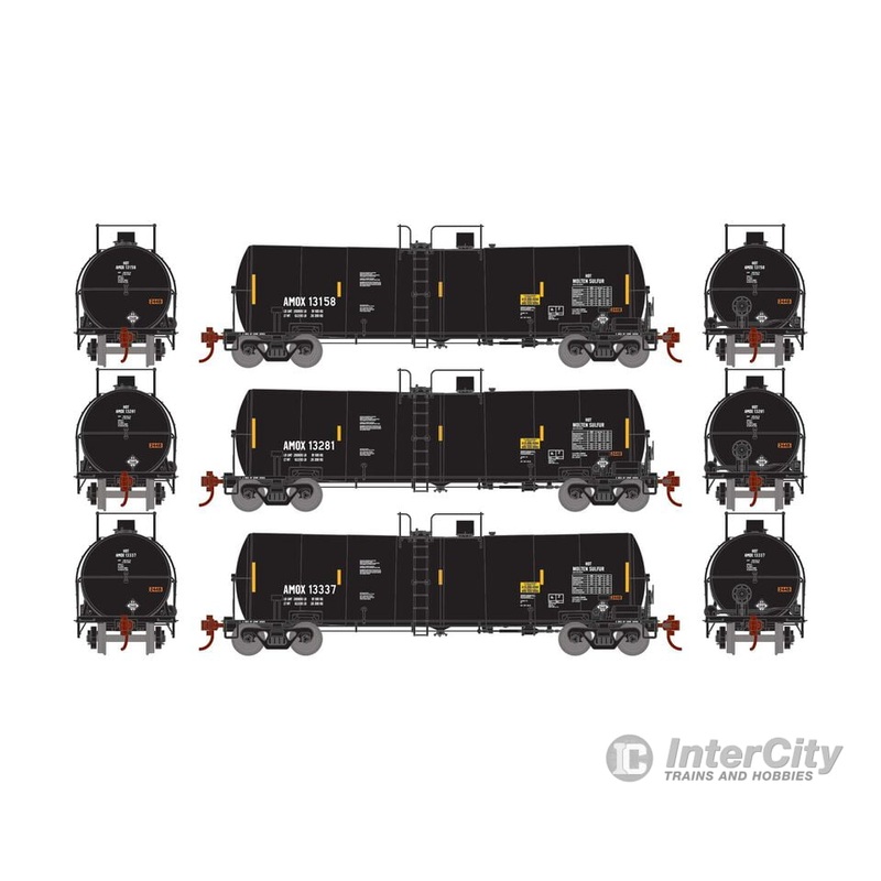 Athearn ATH16407 HO 16,000 Gallon Clay Tank, AMOX #13158 / #13281 / #13337 (3)
