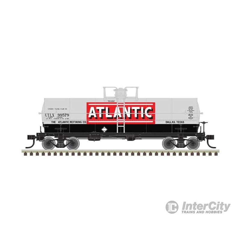 Atlas 50006588 11,000-Gallon Tank Car w/Platform – Ready to Run – Master(R) — Atlantic Refining UTLX #99577 (gray, red, white)