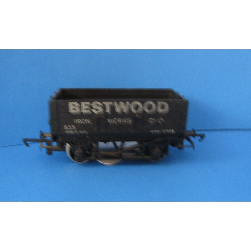 R096-P01 HORNBY  5 Plank wagon. “Bestwood Iron Works Co. Ltd”. no. 655, weathered – UNBOXED